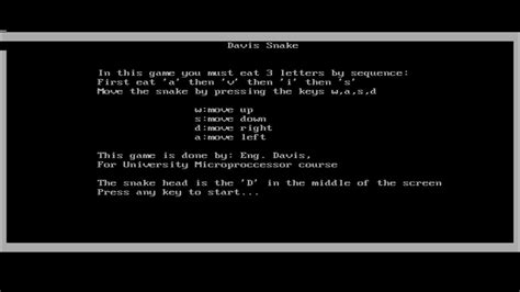 Creating Snake Game using 8086 Assembly .
